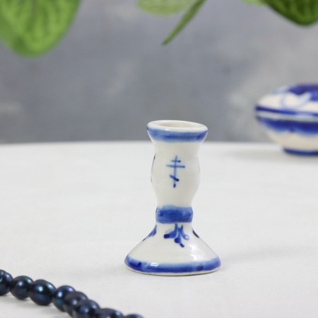 Candlestick, gzhel, 3.5x5 cm, mix-1