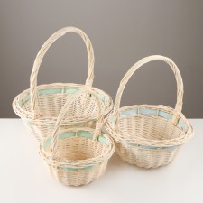 A set of baskets, 3 pcs, 33 × 14/36 cm, 28 × 12/31 cm, 24 × 11/27 cm, willow