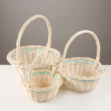A set of baskets, 3 pcs, 33 × 14/36 cm, 28 × 12/31 cm, 24 × 11/27 cm, willow