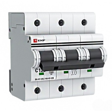 Circuit breaker automatic modular 3P C 125A 15A VA 47-125 Proxima EKF MCB47125-3-125C