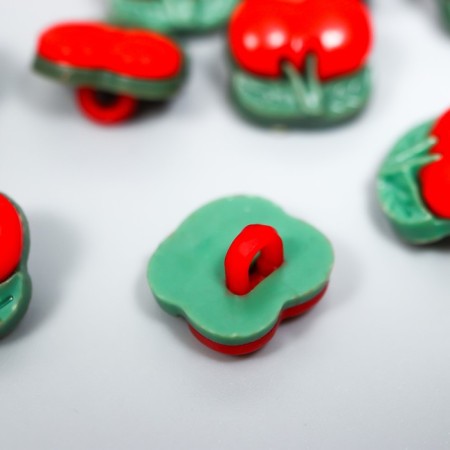 A set of buttons of decorative plastic "Cherries" set 30 pcs 1.3x1.2 cm-1