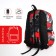 Youth backpack from textiles, 3 pockets, red/gray color