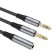 Hoco UPA21, Jack 3.5 mm (F) cable - 2 * jack 3.5 mm (m), 0.25 m, nylon, gray
