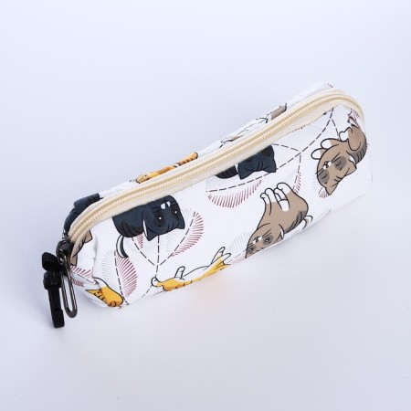 School backpack from textiles with a zipper, 3 pockets, pencil case, white/multi -colored color-8