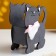 Kashpo wooden "cat" 14.5x7x18.5 cm black