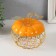 Casket Metal, ceramics "Pumpkin with a leaf" Orange with gold 14x14x13 cm
