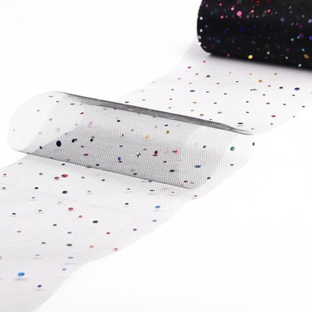 Fatin with multi -colored sparkles, 15 cm, 11 ± 1 g/sq.m, 23 ± 1 m, black color No. 40-1