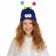 Carnival hat "Eye-player" with horns pr 56-58, blue color