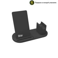 Беспроводное зарядное устройство More choice CW24S, 2в1,10В, кабель Type-C, черное