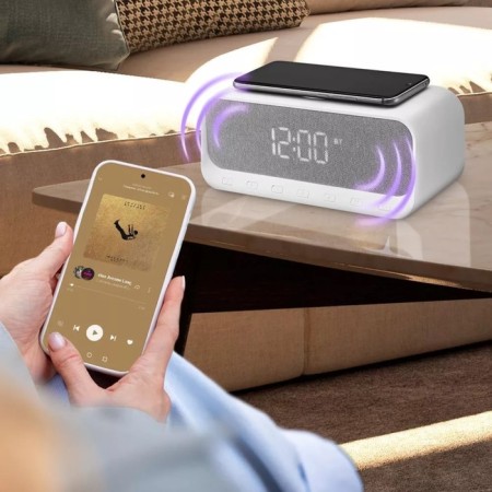 KITFORT-BUDING KT-3702, electronic, wireless charging, column, from battery, white-2
