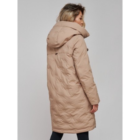 Coat insulated winter female, size 50, beige color-6
