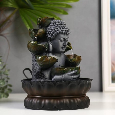 Table Polystone Fountain from the Buddha with Lides 26.5x20.5x20.5 cm-1