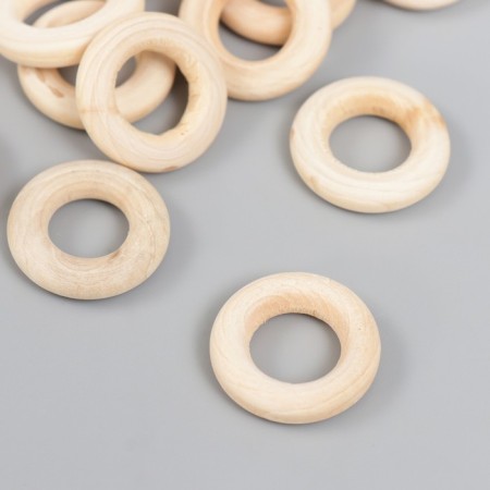 Decor for creativity tree "Rings" set 15 pcs natural 2x2 cm
