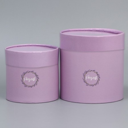 Set of hats 2 in 1, gift packaging, Lavender, 13 x 13, 16 x 16 cm-1