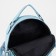 Women's backpack of artificial leather with lightning, 1 pocket, blue color