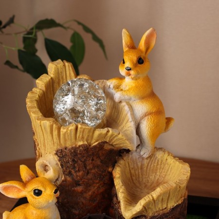 Fountain "Bunnies on the logs" 20x27 cm (with backlight)-1