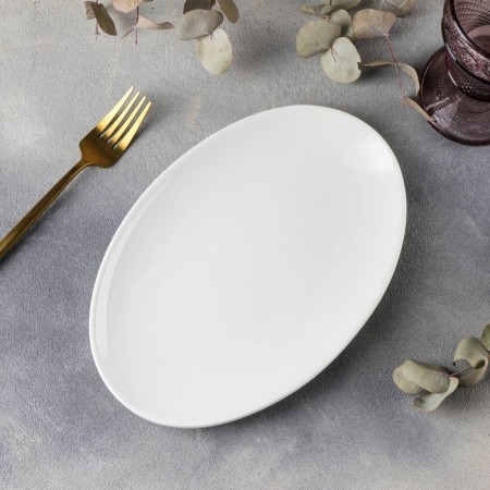 Oval porcelain oval porcelain olivia, 25.5 × 17 cm, white color