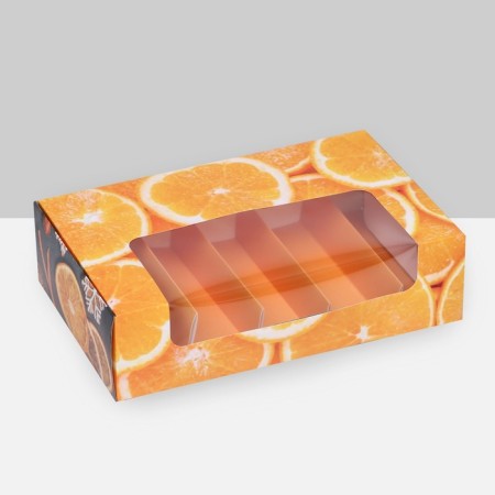 The box is folding, under 5 eclairs “tangerines”, 25.2 x 15 x 6.6 cm-5