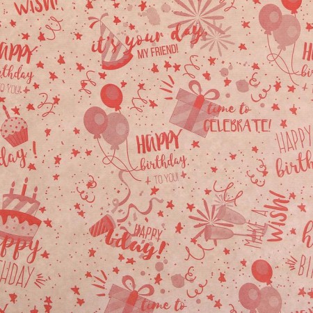 Paper Packing Craft "Happy Red", 0.6 x 10 m-3