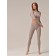 Crop female top in a rubber with long sleeve Top Manica Lunga Rib, size 44-46, linseed color