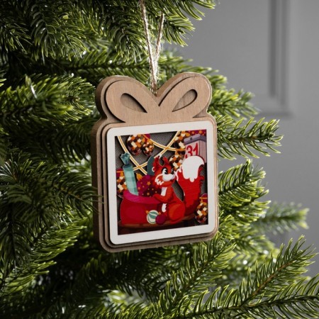 Sveta suspension "Squirrel with gifts", 11x9 cm, lr41x3 (in the set), glow warm white-1