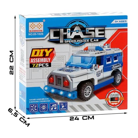 Block Constructor "Police jeep", light and sound effects, drives, 72 details-5