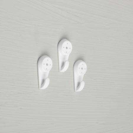 The hook for the picture is plastic, medium white, 3 pcs.-2