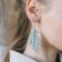 Earrings Metal "Fern" leaflet, color silver
