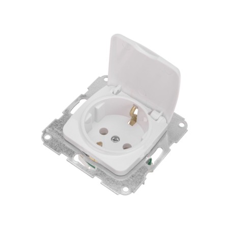 1-seater outlet kranz s/s with a lid s/y 16a fur. Bel KR-78-0213-4