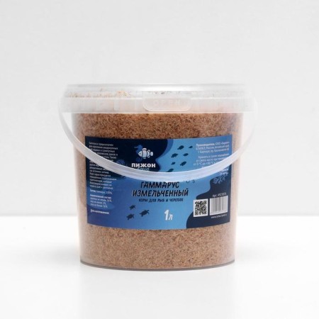 Field for fish and turtles "Pijon" Gammarus chopped, 1 liter-1