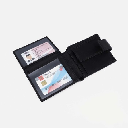 Male purse on a magnet, black color-4