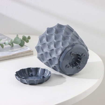 Pot for flowers with a “Wave” pallet, 0.65 l, d = 11.5 cm, color gray color-3
