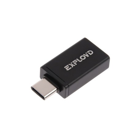 Exployd Ex-AD-297 adapter, from Type-C to USB, music + headset, black
