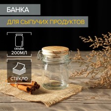 Баночка стеклянная для специй с бугельным замком «Эко», 200 мл, 9×6,5×9,5 см