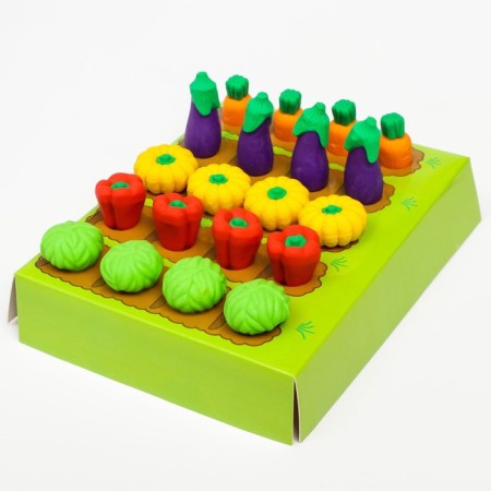 The training set “My Funny Garden”, 40 figures, cards, a voluminous field, according to the Montessori method, blue tractor-2