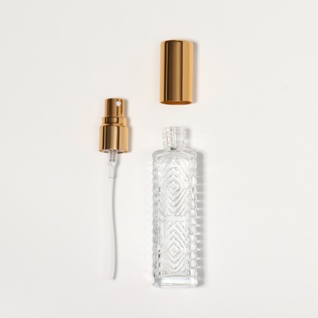 Perfume bottle "Transparent pattern", with a sprayer, 15 ml, golden color-11