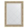 Mirror with engraving in the baguette frame, aged silver with weaving 70 mm, 63x86 cm