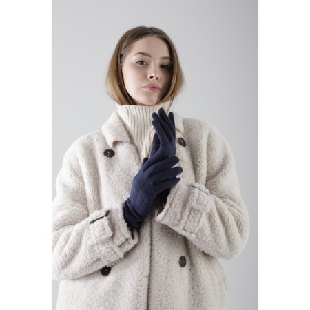 Female gloves, size 8, without insulation, blue color-1