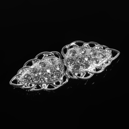 Decorative fastener, 6 × 2 cm, silver color