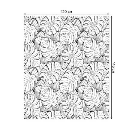 Black and white tropics table, rectangular, oxford, size 120x145 cm-1