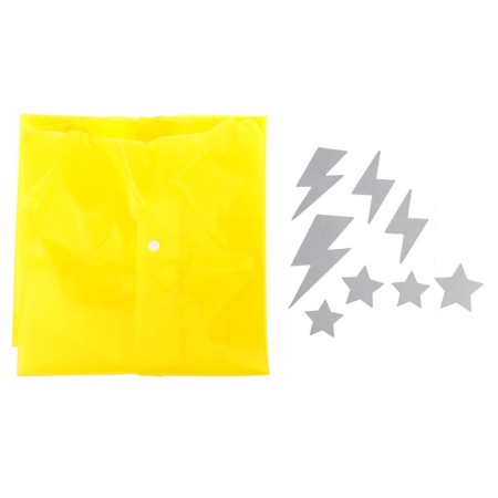 Lightning raincoat with reflective stickers, height 120-160 cm-6