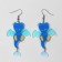 Acryl Earrings "Dragons" with hearts, colored in silver