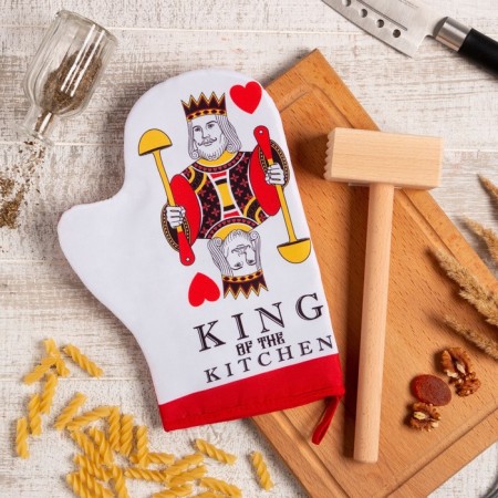 Kitchen set "King, mittens"-a capture of 20x28 cm, a wooden hammer-1