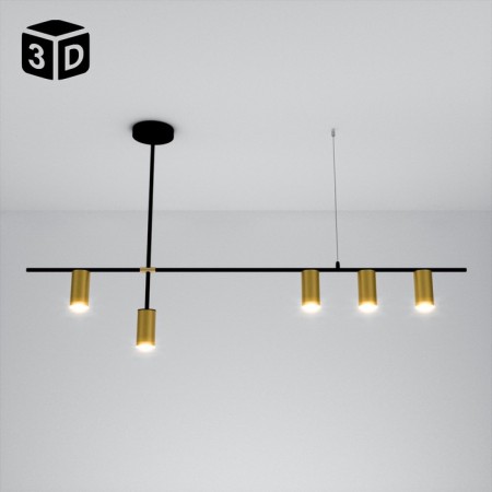 Odli lamp 5xgu10 black and gold 80x20x65 cm-1