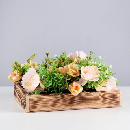 Kashpo wooden with a curly handle 27.5x20x5 cm, color exotic