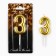 Candle for a cake, number "3", gold, 4 x 10 cm.
