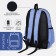 School backpack from lightning textiles, 3 pockets, wallet, lilac color