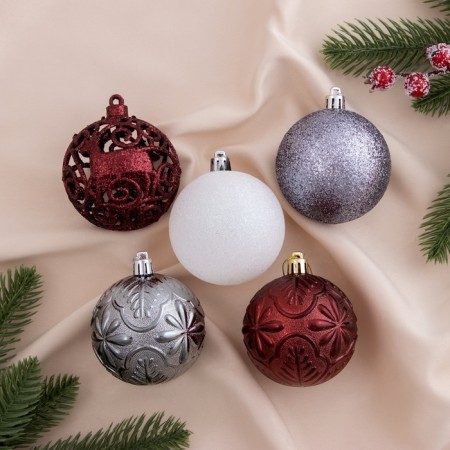 Set of balls plastic D-7 cm, 24 pcs "Silva" mix