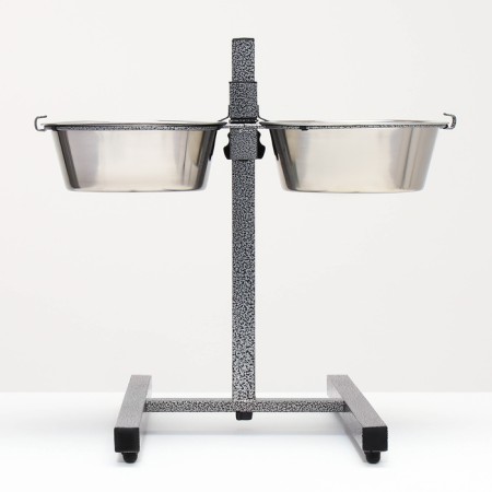 Adjustable stand with 2 bowls of 1.8 liters, height stands 40 cm-4
