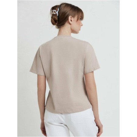Female T -shirt, size XS, beige color-1